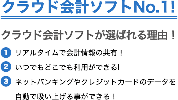 クラウド会計ソフトNo.1！